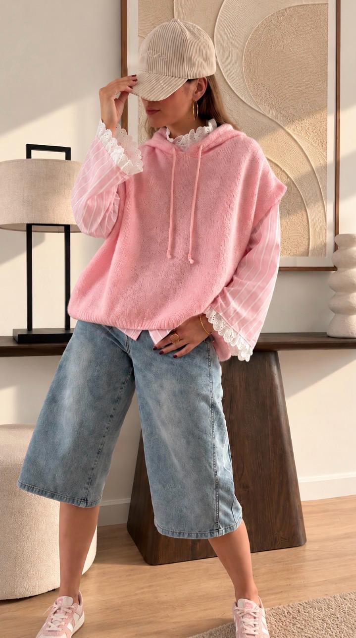Pull à capuche Jacinthe – photo 2 Pull à capuche Jacinthe — Le pull à capuche Jacinthe incarne à merveille l'esprit cocooning et délicieusement acidulé de l'automne avec