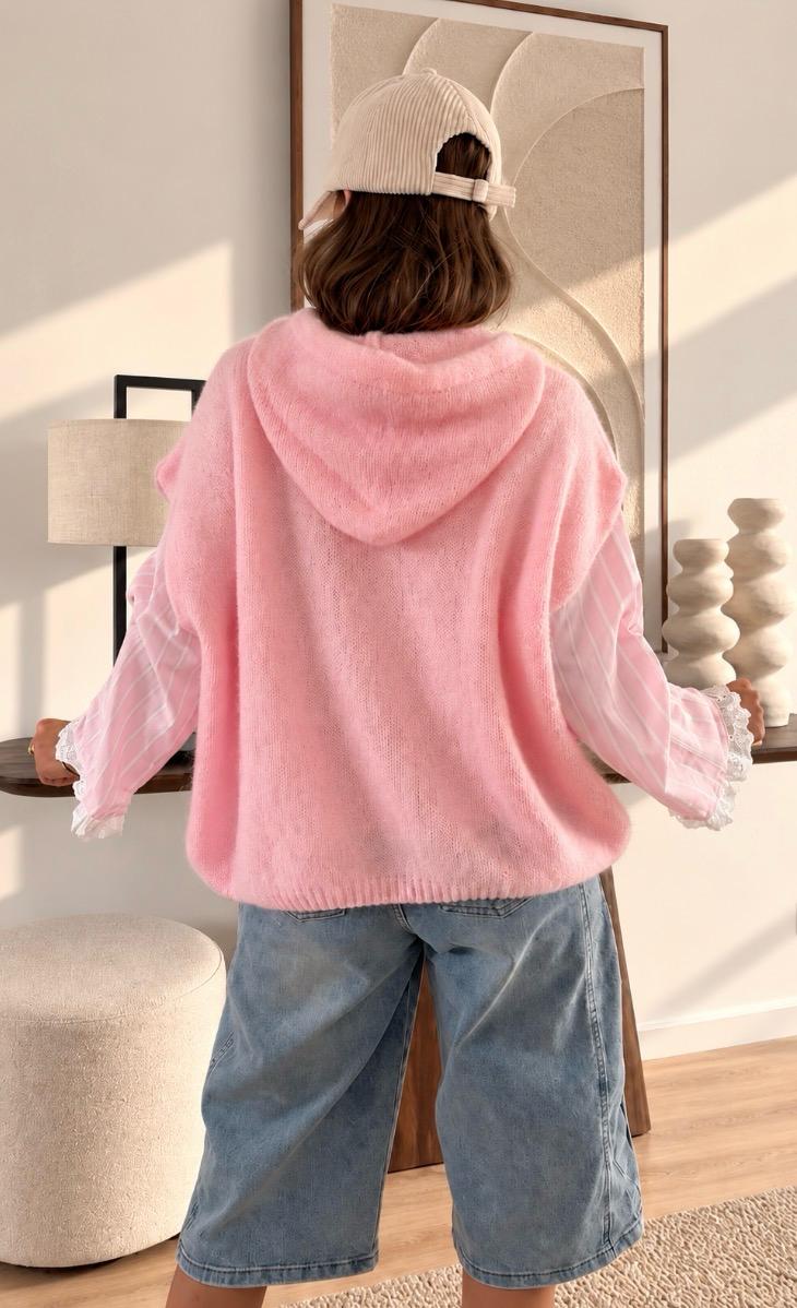Pull à capuche Jacinthe – photo 3 Pull à capuche Jacinthe — Le pull à capuche Jacinthe incarne à merveille l'esprit cocooning et délicieusement acidulé de l'automne avec